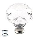 Cal Crystal [M992-US26] Crystal Cabinet Knob - Clear - Round Cut Dome - Polished Chrome Stem - 1 3/8" Dia.