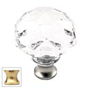 Cal Crystal [M992-US3] Crystal Cabinet Knob - Clear - Round Cut Dome - Polished Brass Stem - 1 3/8&quot; Dia.