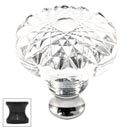 Cal Crystal [M993-US10B] Crystal Cabinet Knob - Clear - Flat Round w/ Textured Top - Oil Rubbed Bronze Stem - 1 3/8" Dia.