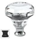Cal Crystal [M994-US10B] Crystal Cabinet Knob - Clear - Octagonal w/ Concave Face - Oil Rubbed Bronze Stem - 1 1/4" Dia.