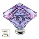 Cal Crystal [M995-ALEX-US14] Crystal Cabinet Knob - Alexandrite - Pyramid - Polished Nickel Stem - 1 1/4" Sq.