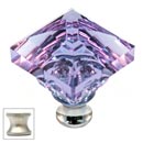 Cal Crystal [M995-ALEX-US15] Crystal Cabinet Knob - Alexandrite - Pyramid - Satin Nickel Stem - 1 1/4" Sq.