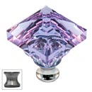 Cal Crystal [M995-ALEX-US15A] Crystal Cabinet Knob - Alexandrite - Pyramid - Pewter Stem - 1 1/4&quot; Sq.