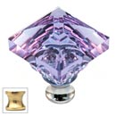 Cal Crystal [M995-ALEX-US3] Crystal Cabinet Knob - Alexandrite - Pyramid - Polished Brass Stem - 1 1/4&quot; Sq.