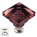 Cal Crystal [M995-AMETHYST-US14] Crystal Cabinet Knob - Amethyst - Pyramid - Polished Nickel Stem - 1 1/4&quot; Sq.