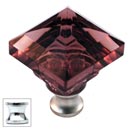 Cal Crystal [M995-AMETHYST-US26] Crystal Cabinet Knob - Amethyst - Pyramid - Polished Chrome Stem - 1 1/4" Sq.