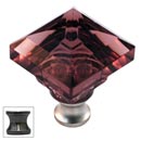 Cal Crystal [M995-AMETHYST-US5] Crystal Cabinet Knob - Amethyst - Pyramid - Antique Brass Stem - 1 1/4" Sq.