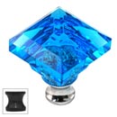 Cal Crystal [M995-AQUA-US10B] Crystal Cabinet Knob - Aqua - Pyramid - Oil Rubbed Bronze Stem - 1 1/4" Sq.