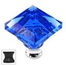 Cal Crystal [M995-BLUE-US10B] Crystal Cabinet Knob - Blue - Pyramid - Oil Rubbed Bronze Stem - 1 1/4" Sq.
