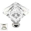 Cal Crystal [M995-US14] Crystal Cabinet Knob - Clear - Pyramid - Polished Nickel Stem - 1 1/4" Sq.