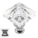 Cal Crystal [M995-US15A] Crystal Cabinet Knob - Clear - Pyramid - Pewter Stem - 1 1/4" Sq.