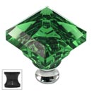 Cal Crystal [M995-GREEN-US10B] Crystal Cabinet Knob - Green - Pyramid - Oil Rubbed Bronze Stem - 1 1/4" Sq.