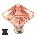 Cal Crystal [M995-PINK-US10B] Crystal Cabinet Knob - Pink - Pyramid - Oil Rubbed Bronze Stem - 1 1/4&quot; Sq.