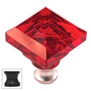 Cal Crystal [M995-RED-US10B] Crystal Cabinet Knob - Red - Pyramid - Oil Rubbed Bronze Stem - 1 1/4&quot; Sq.