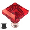 Cal Crystal [M995-RED-US10B] Crystal Cabinet Knob - Red - Pyramid - Oil Rubbed Bronze Stem - 1 1/4" Sq.