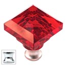 Cal Crystal [M995-RED-US26] Crystal Cabinet Knob - Red - Pyramid - Polished Chrome Stem - 1 1/4&quot; Sq.