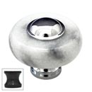 Cal Crystal [JDW-1-US10B] Marble Cabinet Knob - White - Round w/ Ferrule - Oil Rubbed Bronze - 1 1/2" Dia.