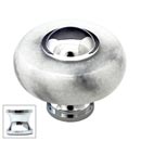 Cal Crystal [JDW-1-US26] Marble Cabinet Knob - White - Round w/ Ferrule - Polished Chrome - 1 1/2" Dia.