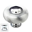 Cal Crystal [JDW-1-US26] Marble Cabinet Knob - White - Round w/ Ferrule - Polished Chrome - 1 1/2&quot; Dia.