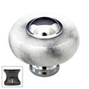 Cal Crystal [JDW-1-US5] Marble Cabinet Knob - White - Round w/ Ferrule - Antique Brass - 1 1/2" Dia.