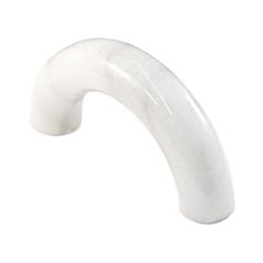 Cal Crystal [PW-3] Marble Cabinet Pull Handle - White - Curved - 3&quot; C/C - 3 5/8&quot; L