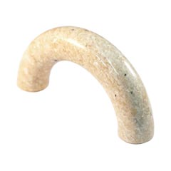 Cal Crystal [PY-3] Marble Cabinet Pull Handle - Natural (Beige) - Curved - 3&quot; C/C - 3 5/8&quot; L