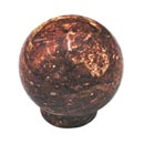 Cal Crystal [RBR-1] Marble Cabinet Knob - Red - Small Sphere - 1 1/4" Dia.