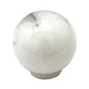 Cal Crystal [RBW-1] Marble Cabinet Knob - White - Small Sphere - 1 1/4" Dia.
