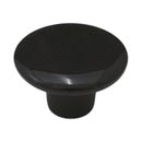 Cal Crystal [RNB-1] Marble Cabinet Knob - Black - Small - Flat Round - 1 1/2" Dia.