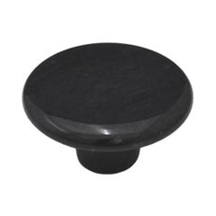 Cal Crystal [RNB-2] Marble Cabinet Knob - Black - Large - Flat Round - 1 3/4&quot; Dia.