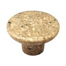 Cal Crystal [RNY-1] Marble Cabinet Knob - Natural (Beige) - Small - Flat Round - 1 1/2&quot; Dia.