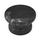 Cal Crystal [RPB-3] Marble Cabinet Knob - Black - Medium - Flat Round - Pedestal Base - 1 5/8" Dia.