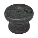 Cal Crystal [RPG-4] Marble Cabinet Knob - Green - Small - Flat Round - Pedestal Base - 1 3/8" Dia.