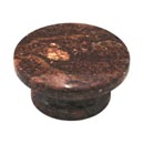 Cal Crystal [RPR-2] Marble Cabinet Knob - Red - Large - Flat Round - Pedestal Base - 2" Dia.