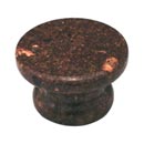 Cal Crystal [RPR-3] Marble Cabinet Knob - Red - Medium - Flat Round - Pedestal Base - 1 5/8&quot; Dia.
