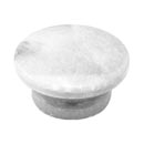 Cal Crystal [RPW-2] Marble Cabinet Knob - White - Large - Flat Round - Pedestal Base - 2" Dia.
