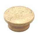 Cal Crystal [RPY-2] Marble Cabinet Knob - Natural (Beige) - Large - Flat Round - Pedestal Base - 2" Dia.