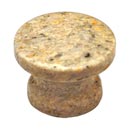 Cal Crystal [RPY-4] Marble Cabinet Knob - Natural (Beige) - Small - Flat Round - Pedestal Base - 1 3/8" Dia.