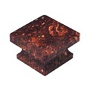 Cal Crystal [SR-3] Marble Cabinet Knob - Red - Square - 1 5/8&quot; Sq.