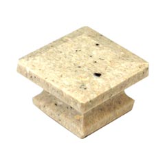 Cal Crystal [SY-3] Marble Cabinet Knob - Natural (Beige) - Square - 1 5/8&quot; Sq.