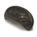 Cal Crystal [VB-112-US5] Vintage Brass Cabinet Cup Pull - Rose - Antique Brass Finish - 3 1/4" Centers - 4" L