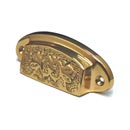 Cal Crystal [VB-116-US3] Vintage Brass Cabinet Cup Pull - Vintage - Polished Brass Finish - 2 3/4" Centers - 3 3/8" L