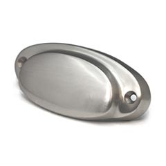 Cal Crystal [VB-174-US15] Vintage Brass Cabinet Cup Pull - Mission - Satin Nickel Finish - 3&quot; Centers - 3 5/8&quot; L
