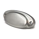 Cal Crystal [VB-174-US15] Vintage Brass Cabinet Cup Pull - Mission - Satin Nickel Finish - 3" C/C - 3 5/8" L