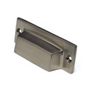 Cal Crystal [VB-44-US15] Vintage Brass Cabinet Cup Pull - Mission - Satin Nickel Finish - 3" C/C - 3 1/2" L