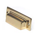 Cal Crystal [VB-44-US3] Vintage Brass Cabinet Cup Pull - Mission - Polished Brass Finish - 3" Centers - 3 1/2" L