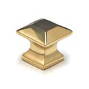 Cal Crystal [VB-170-US3] Vintage Brass Cabinet Knob - Mission Pyramid - Medium - Polished Brass Finish - 1" Sq.