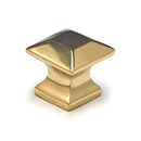 Cal Crystal [VB-170-US3] Vintage Brass Cabinet Knob - Mission Pyramid - Medium - Polished Brass Finish - 1&quot; Sq.