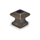 Cal Crystal [VB-171-US5] Vintage Brass Cabinet Knob - Mission Pyramid - Small - Antique Brass Finish - 3/4" Sq.