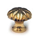 Cal Crystal [VB-7-US3] Vintage Brass Cabinet Knob - Fluted - Polished Brass Finish - 1 1/4&quot; Dia.